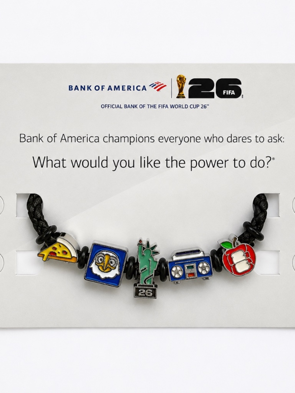 Bank of America FIFA World Cup 2026 Charm Bracelet Exclusive NYC Statue Liberty
